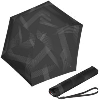 KNIRPS US.050 VISION BLACK - ľahký dámsky skladací plochý dáždnik