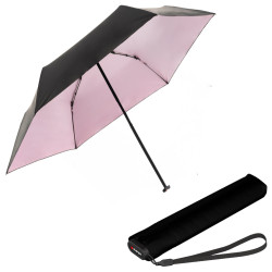 KNIRPS US.050 BLACK WITH ROSE - ľahký dámsky skladací plochý dáždnik