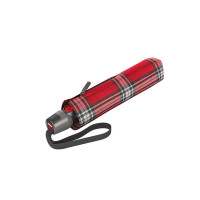 Knirps T.200 Check Red'n Navy - elegantný dámsky plne automatický dáždnik