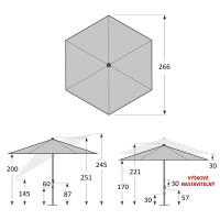 EXPERT 280 cm - slnečník s automatickým naklápaním kľučkou