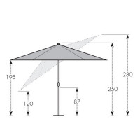 ACTIVE 300 cm - naklápací slnečník s LED osvetlením