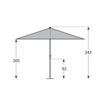 Slnečník Gastro Magic Junior 200x200 Alu Wood s volánom