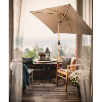 ALU WOOD 210 x 140 cm - slnečník s automatickým naklápaním s ULTRA UV ochranou