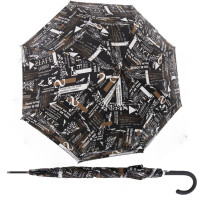 Fiber Flex AC Scribble Black - dámsky holový vystreľovací dáždnik
