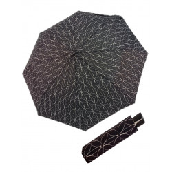 Fiber Mini Black White rings - dámsky skladací dáždnik