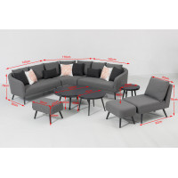 Melia LIKA-TEX® sivá - luxusné záhradné sedenie