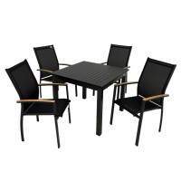 EXPERT WOOD antracit - hliníková sedací souprava 4+1