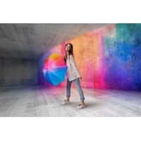 KNIRPS A.760 STICK AUTOMATIC Rainbow - elegantný holový vystreľovací dáždnik