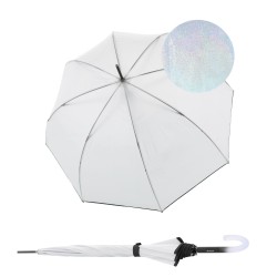 Knirps C.760 Stick Transparent Stardust Black - dámsky priehľadný holový dáždnik